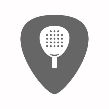 Bir kürek raket ile izole gitar mızrap 