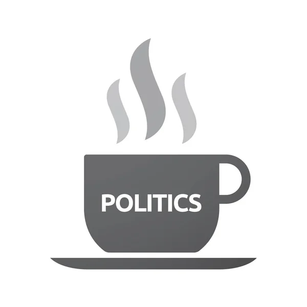 Tazza di caffè isolata con il testo POLITICA — Vettoriale Stock