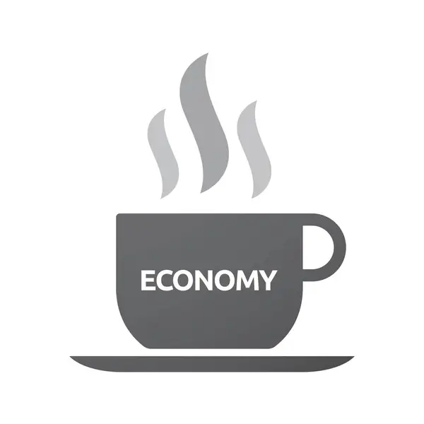 Taza aislada de café con el texto ECONOMÍA — Archivo Imágenes Vectoriales