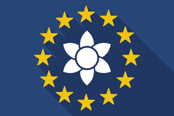 Σκιά καιρό σημαία ΕΕ με έναν λωτό — Διανυσματικό Αρχείο