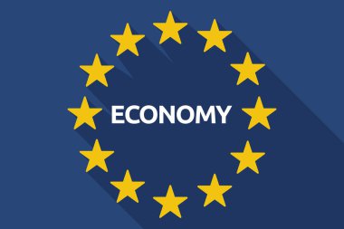 Uzun gölge AB bayrağı ekonomi metinle