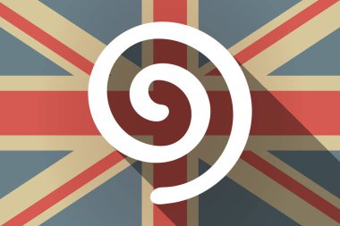 Uzun gölge İngiltere'de bayrak bir sarmal ile 