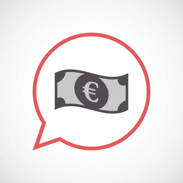 Balão cómico isolado com uma nota de euro — Vetor de Stock