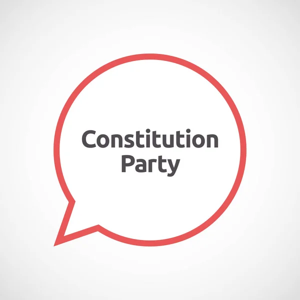 Globo cómico aislado con el texto Constitution Party — Archivo Imágenes Vectoriales