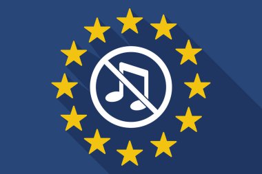 Signa uzun gölge AB bayrağı bir değil bir nota ile izin