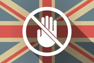 Uzun değil izin verilen bir sinyal elinde bayrakla İngiltere'de gölge 