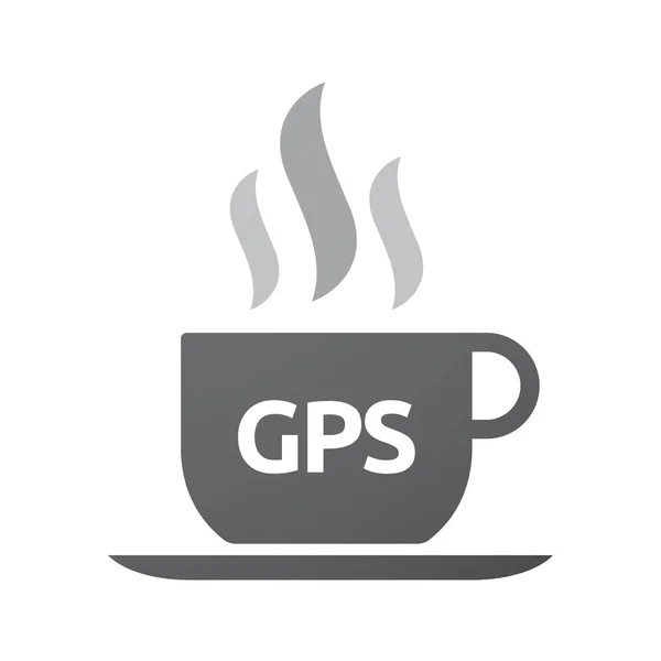 Κούπα καφέ απομονωμένες με το ακρωνύμιο Global Positioning System — Διανυσματικό Αρχείο