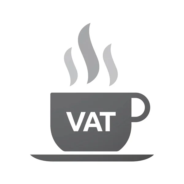 Taza aislada de café con el acrónimo de IVA del impuesto sobre el valor añadido — Vector de stock