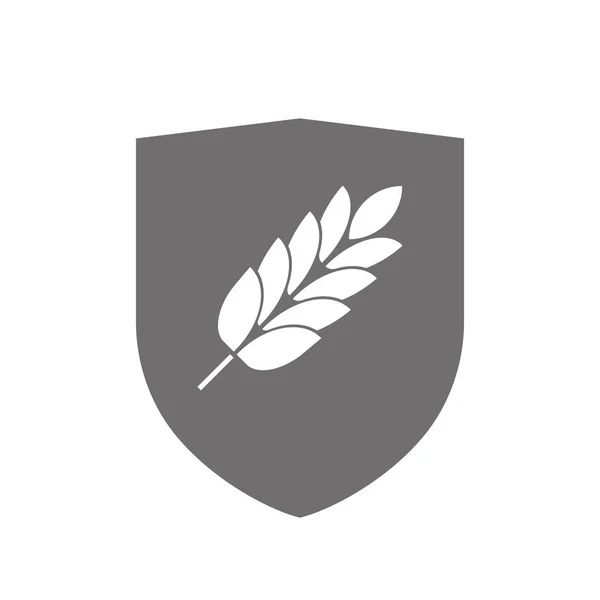 Escudo aislado con un icono de planta de trigo — Archivo Imágenes Vectoriales