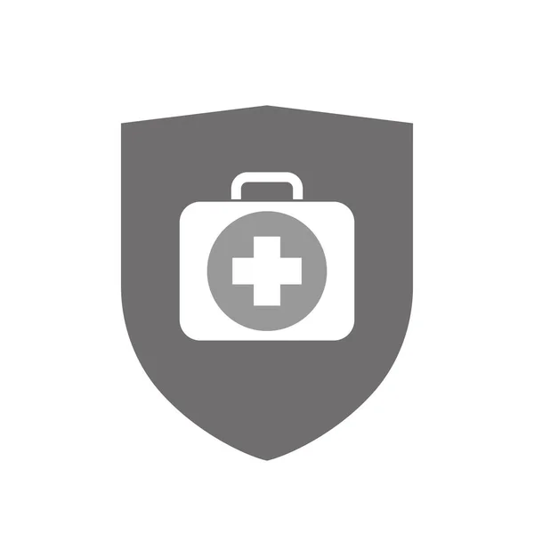 Isolated shield with  a first aid kit icon — Stock Vector