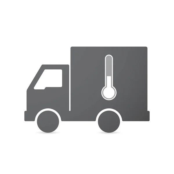 Na białym tle ciężarówka z ikoną termometr — Wektor stockowy