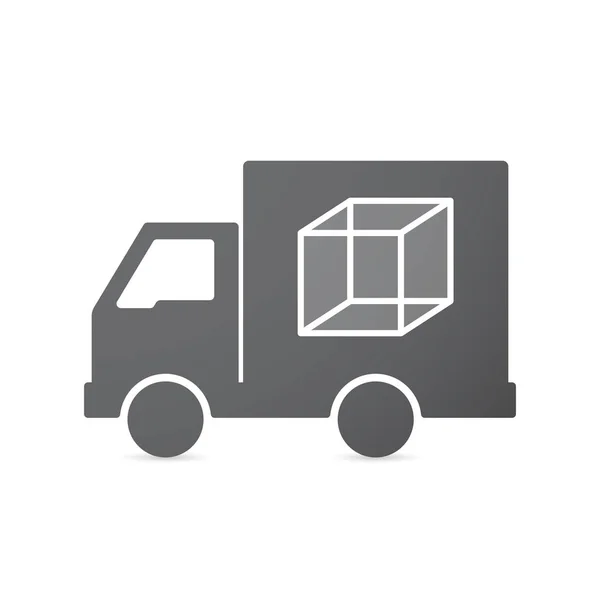 Απομονωμένη φορτηγό με το σύμβολο του κύβου — Διανυσματικό Αρχείο