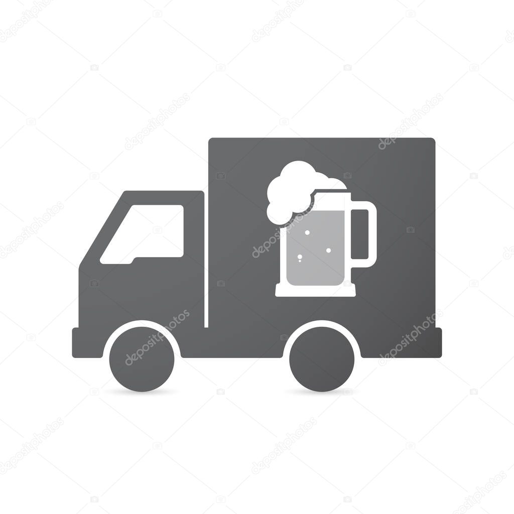 Isolated truck with  a beer jar icon