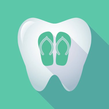 Uzun gölge diş flop bir çift ile