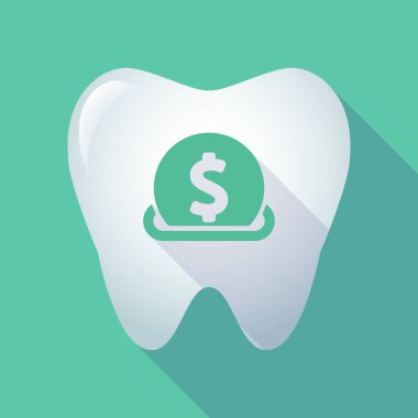 Uzun gölge diş bir servet girerek bir doları para ile