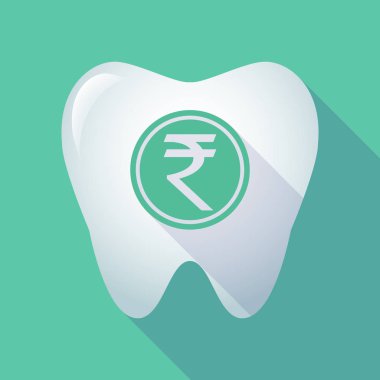 Uzun gölge diş Rupisi sikke simge ile