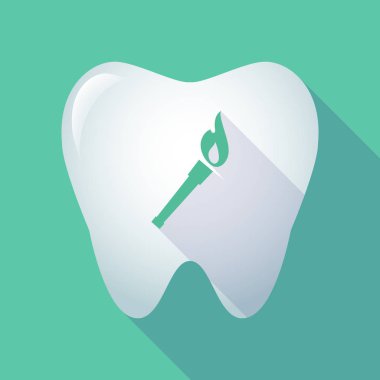 Uzun gölge diş bir meşale simgesiyle