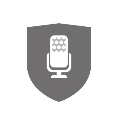 Bir mikrofon işaret ile izole kalkan