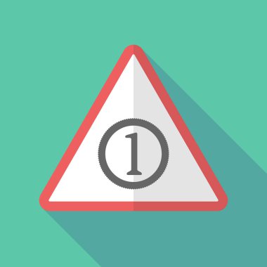 Uzun gölge uyarı işareti ile para simgesi