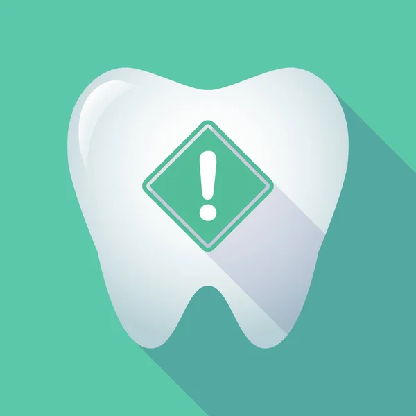 Långa skugga tanden med en varning vägskylt — Stock vektor