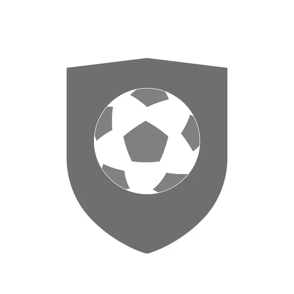 Escudo aislado con una pelota de fútbol — Vector de stock