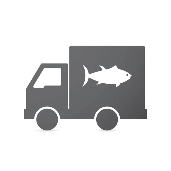 Isolierte LKW mit einem Thunfisch — Stockvektor