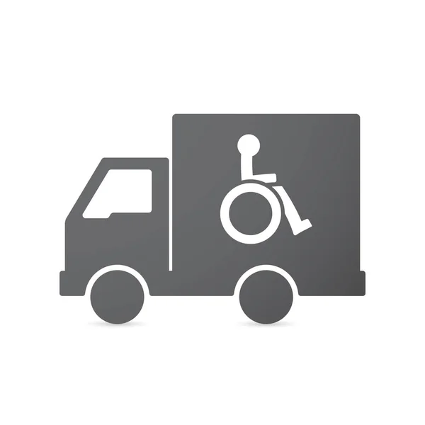 車椅子アイコンで人間の姿に分離トラック — ストックベクタ