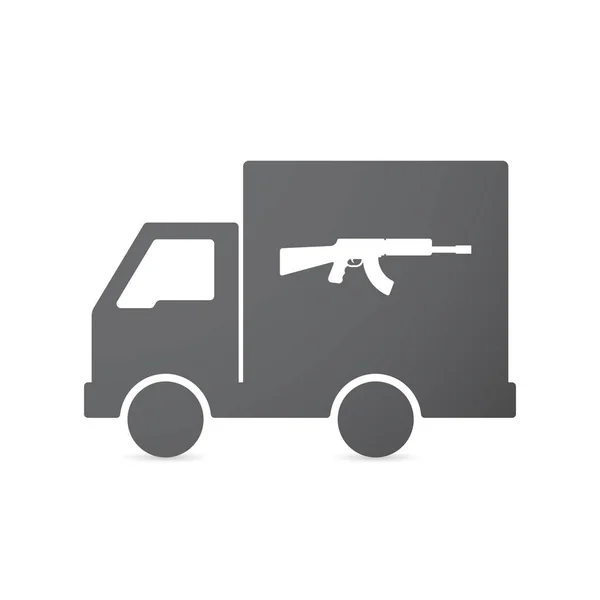 Caminhão isolado com um sinal de metralhadora — Vetor de Stock