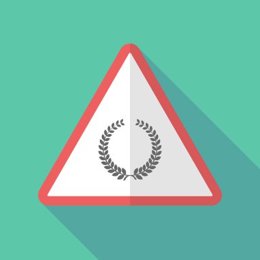 Uzun gölge uyarı işareti defne taç işaretiyle