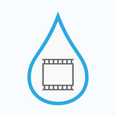 İzole su damla ile bir fotoğraf 35 mm film şeridi