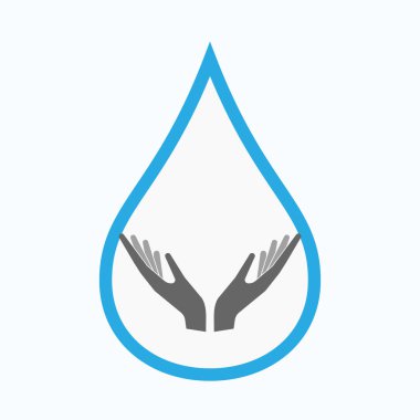 İzole su damla sunan iki elinle