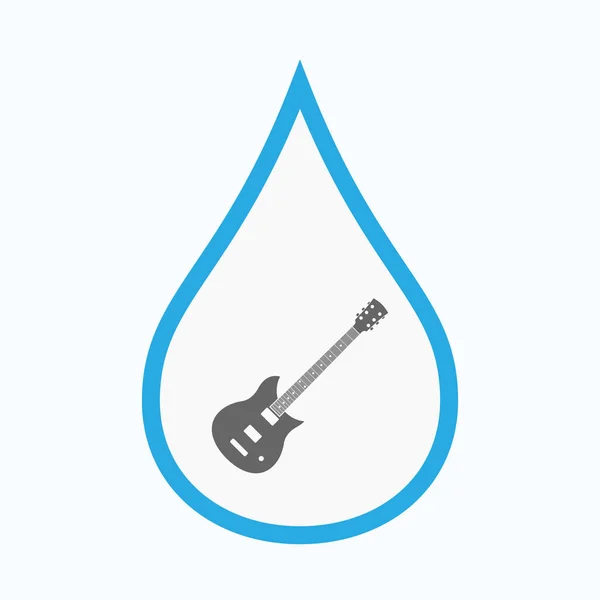 Goutte d'eau isolée avec guitare électrique — Image vectorielle