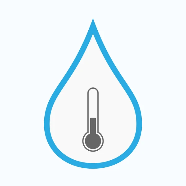 Ізольована крапля води з піктограмою термометра — стоковий вектор