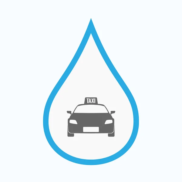 Geïsoleerde water drop met een taxi-pictogram — Stockvector