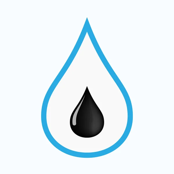 Goccia d'acqua isolata con un'icona di goccia d'olio — Vettoriale Stock