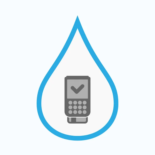 Gota de agua aislada con un icono de datáfono — Vector de stock