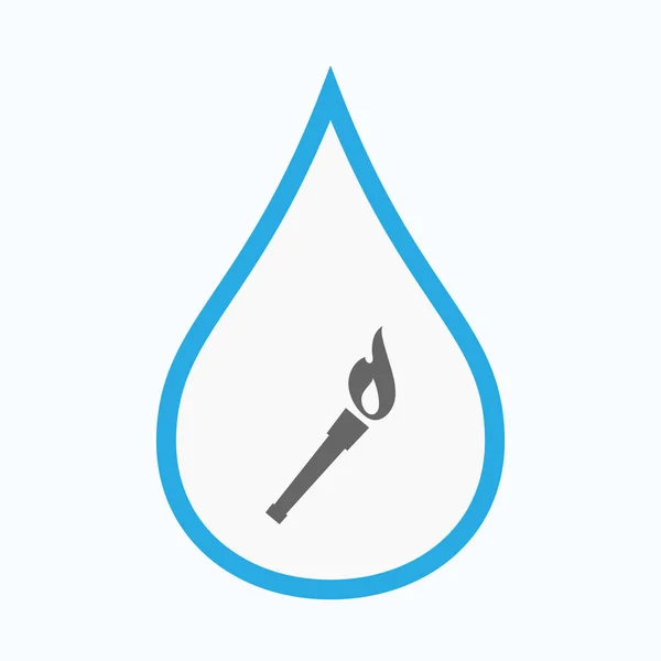 Isolated water drop with  a torch icon — Stock Vector