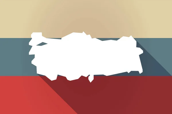 Ong schaduw Rusland vlag met een kaart van Turkije — Stockvector