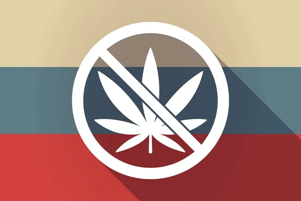 Ong skugga Ryssland flagga med ett marijuana blad i en inte tillåtna — Stock vektor
