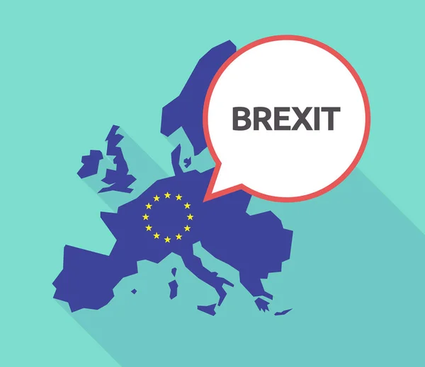 Dlouhý stín Eu mapa s textem Brexitu — Stockový vektor