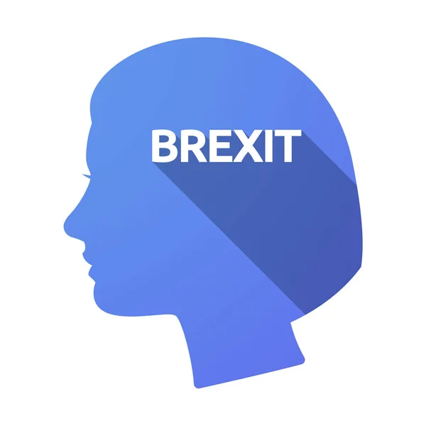 孤立的女头与文本 Brexit — 图库矢量图片