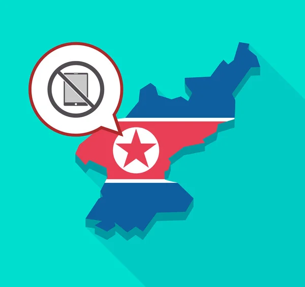 Corea del Norte mapa con una tableta de PC en una señal no permitida — Archivo Imágenes Vectoriales