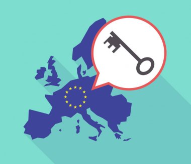 Uzun gölge AB harita ile bir vintage anahtar