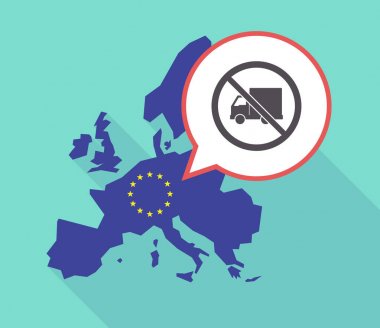 Uzun bir değil, bir kamyon ile gölge AB harita işareti izin