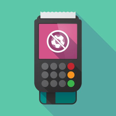 Uzun gölge dataphone bir değil bir futbol topu ile işareti izin