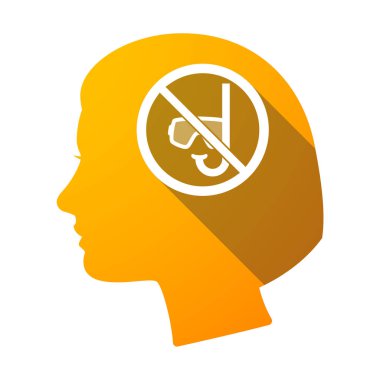 İzole kadın Merkez dalış bir gözlük ve bir şnorkel bir 