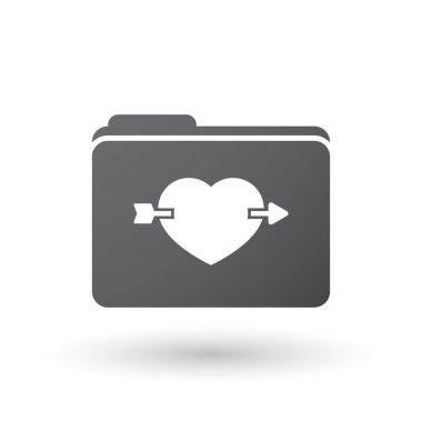 İzole klasör sinyal bir okla piercing kalpli