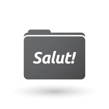 Hello metnini ile izole klasör sinyal! Fransız langu