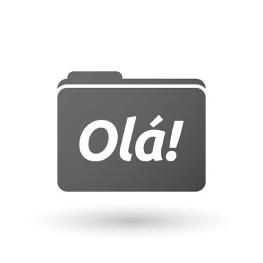 Hello metnini ile izole klasör sinyal! Portekizce l