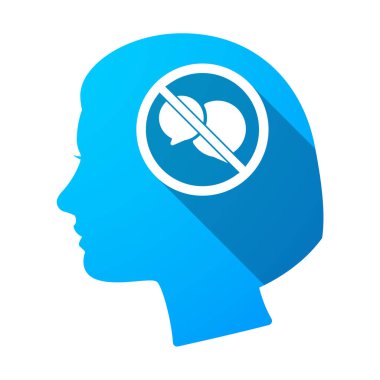 İzole kadın kafa değil izin verilen iki komik balonlar ile 